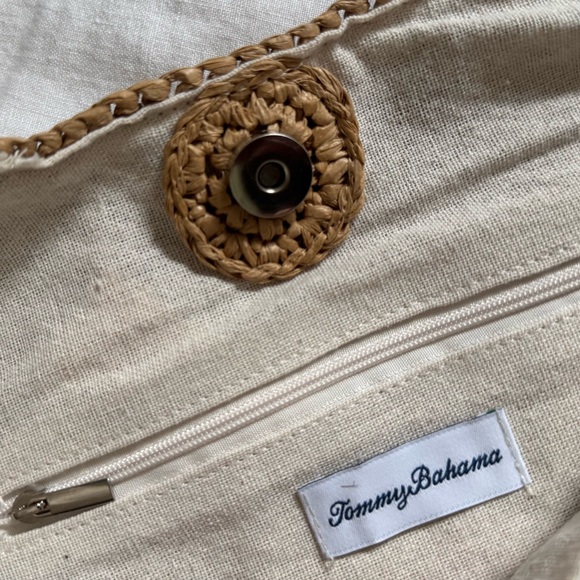 Tommy Bahama Raffia and Leather Tote/Shoulder Bag - Picture 3 of 5